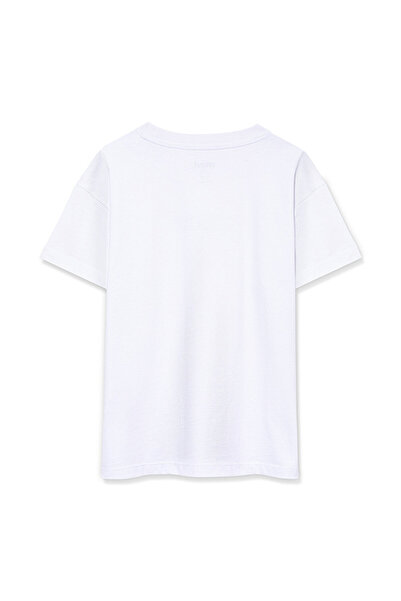 Mavi Bílé oversize tričko Miav s potiskem Volný střih / Volný uvolněný střih7610158-620