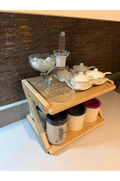 akçehome Lüks Mutfak Tezgah Rafı 38x27x25, Estetik Raf, Çok Kullanışlı Raf, B...