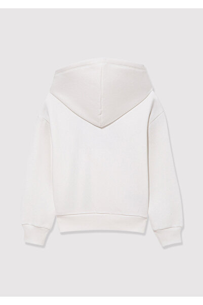 Mavi Logo Printed White Hooded Sweatshirt 6610110-70057