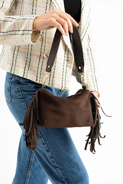 Moon Çanta Moon Amber Shoulder Bag Suede Brown