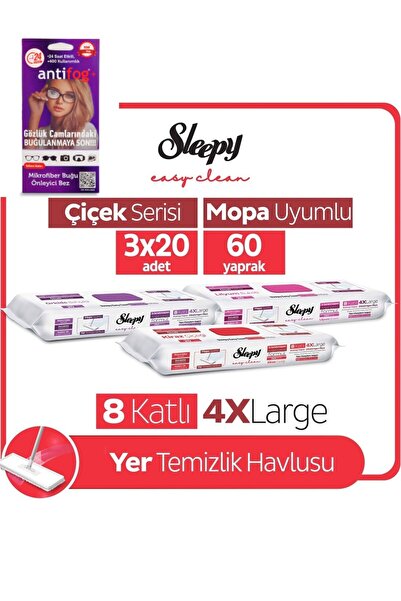 Sleepy Clean Yüzey Temizlik Mutfak Havlusu&Mendili Karma Paket 3X20 60 Yaprak...