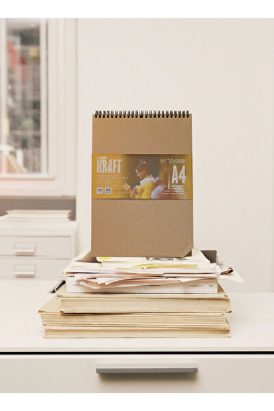 Lemsstudio Kraft A4 Hard Cover 200 Gr. 80 Pages. 40 Sheets Sketchbook Sketch Book