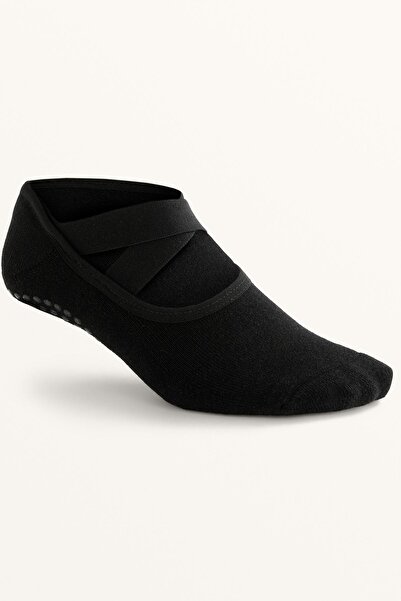 Oysho 2 pairs of cotton blend yoga and Pilates socks with crossover straps