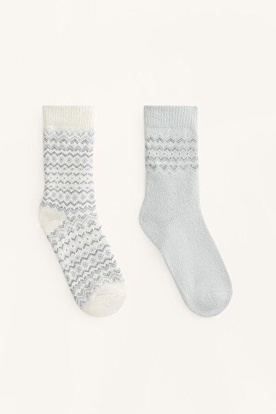 Oysho 2 çift klasik jakarlı çorap