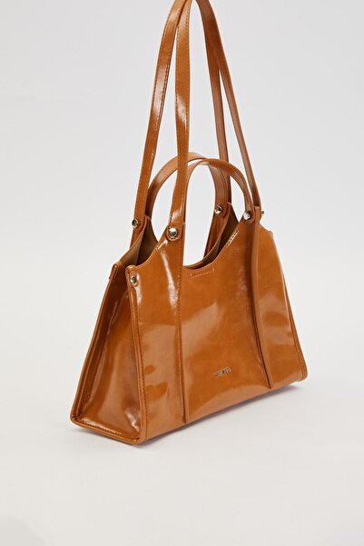 Levidor Brown Double Compartment Large Shoulder Bag