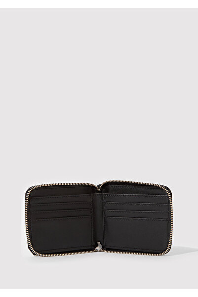 Mavi Zebra Printed Zippered Black Wallet 1911841-900