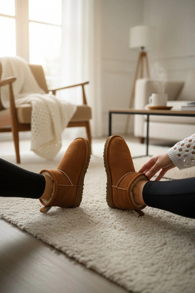 Sivarro Γυναικείες μπότες Ultra Mini Classic Suede Feather - Μαύρες