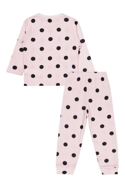 Civil Girls Dotted Pajama Set for Ages 2-5 - Powder for Ages 3-4
