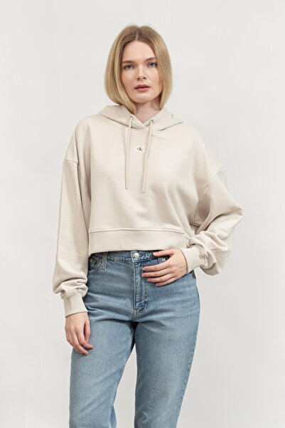 Calvin Klein Dámská mikina s kapucí s tkaným štítkem – pohodlný a stylový design