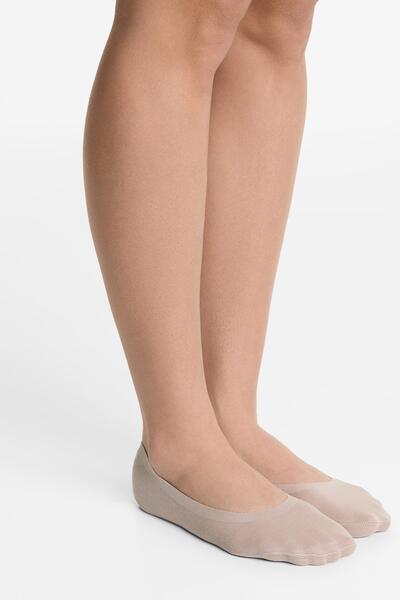 Oysho 2 pairs of medium-cut cotton blend invisible socks