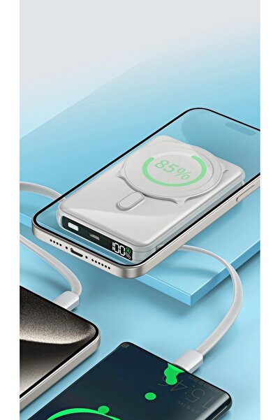 Merlin Bolt Max Pro 10000 mAh Wireless MagSafe Power Bank with Built-in Type-C & Lightning Cables