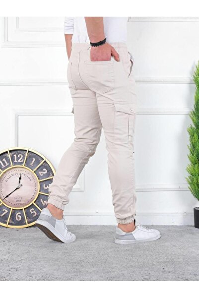 comstar Men's Washed Lycra Fabric Cargo Waist Legs Elastic