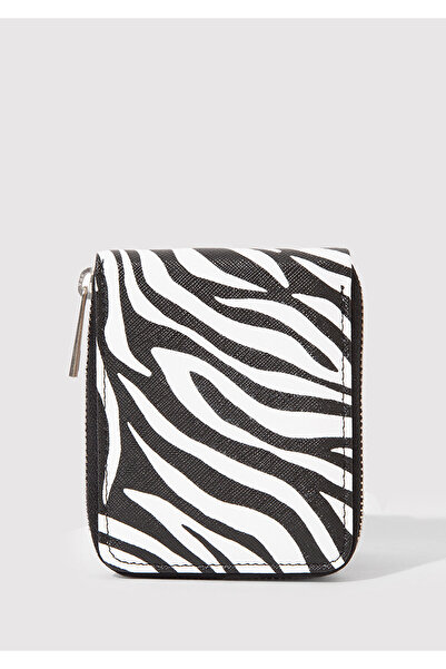 Mavi Zebra Printed Zippered Black Wallet 1911841-900