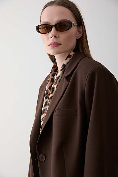 Laluvia Brown Blazer Jacket - 7619