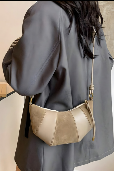 BAHELS Beige Croissant Shoulder Bag