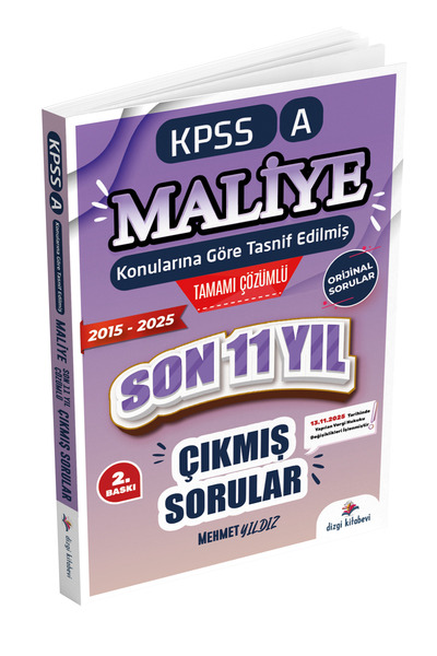 Dizgi Kitap 2026 Kpss A Maliye Konularına Göre Tasnif Edilmiş Son 11 Yıl Çözü...