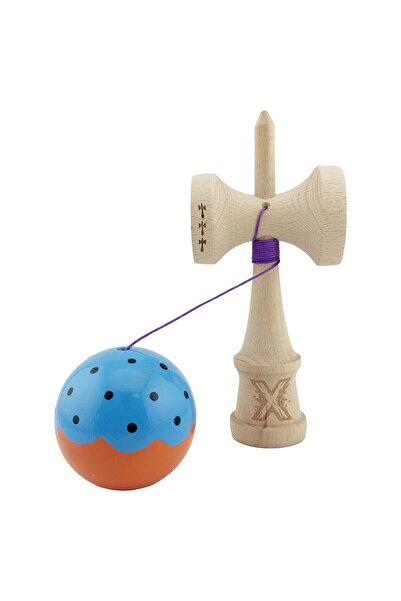 Flippy Kendama X Originala, Profesionala, Flippy, Big Cups V2, Super Sticky, Albastru/Portocaliu