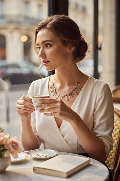 FAYRA ACCESSORIES Kristal Taşlı Gerdanlık Kolye