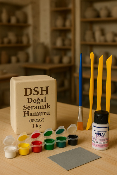 O&S Oyun ve Sanat Eğlen-Üret Seramik hamuru Başlangıç seti, kil çamuru Doğal oyun hamuru