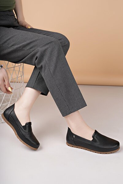 Mammamia D25YA 3595 Чорні жіночі туфлі з натуральної шкіри