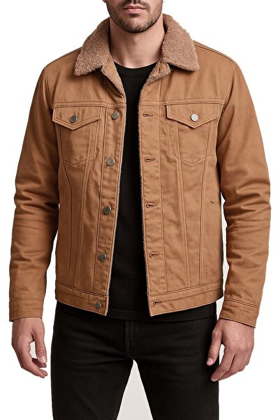 alaska the last frontier Premium Denim R.lion Shearling Jeans Coat - K.Camel