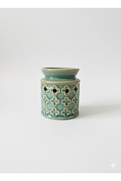 MORMEYDAN Buhurdanlık Seramik Desenli-Turkuaz