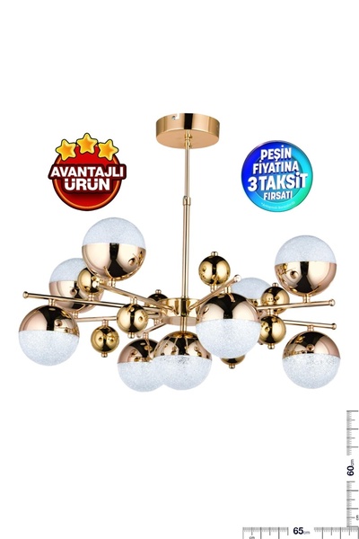 Bohem Aydınlatma bohem avize 9'Lu albatros GOLD 3 Renk LED salon avizesi mode...