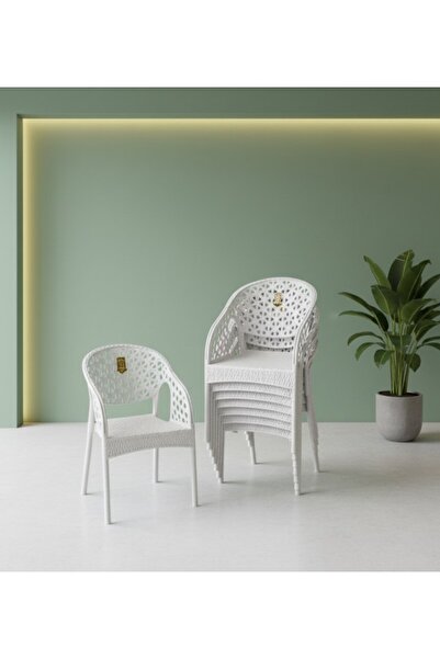 ZİYNET HOME 8 Adet Lotus Bahçe Balkon Sandalyesi 8 Adet Rattan Desenli Sandal...