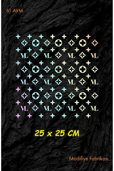 61 AVM VL Desen Sticker 25x25 Cm - Araç -Motor - Laptop - Kask Etiket - HOLOGRAM