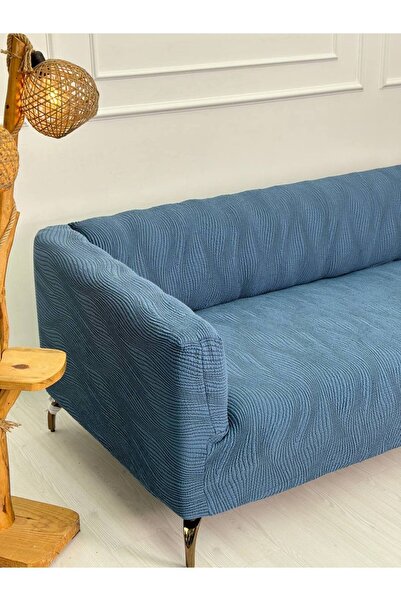 defnehome collection Kalın Krokan Kumaş Lastikli Kayma Yapmayan 3 Kişilik Tek...