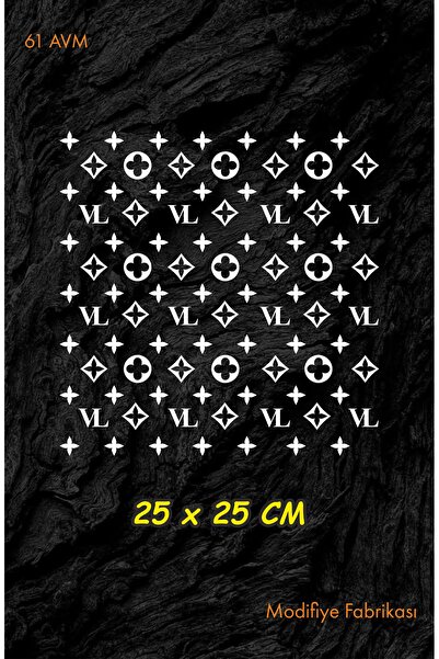 61 AVM VL Desen Sticker 25x25 Cm - Araç -Motor - Laptop - Kask Etiket - BEYAZ