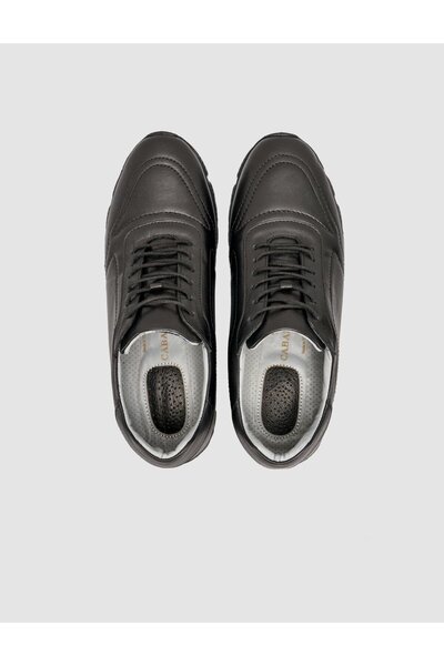 Cabani Μαύρα 100% γνήσιο δέρμα ανδρικά παπούτσια με κορδόνια casual