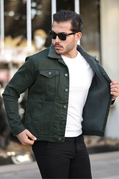 comstar Men's Fur Lined Denim Jacket