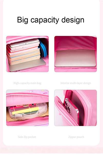 OEM Ghiozdan de scoala, Printesa, Roz