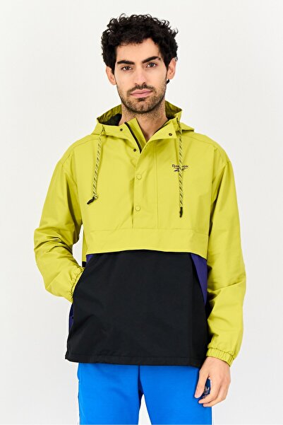 Reebok جاكيت رجالي رياضي مناسب للأنشطة الخارجية بأكمام طويلة وشعار العلامة ال...