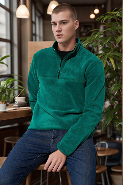 Buratti Slim Fit Anti-Pilling Non-Pilling Bato Collar Winter Fleece-Lined Fleece Men's Polar 5906001