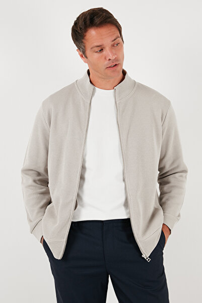 Buratti Βαμβακερή χαλαρή εφαρμογή ψηλός λαιμός Ζακέτα με φερμουάρ Ανδρική ΖΑΚΕΤΑ 5901075