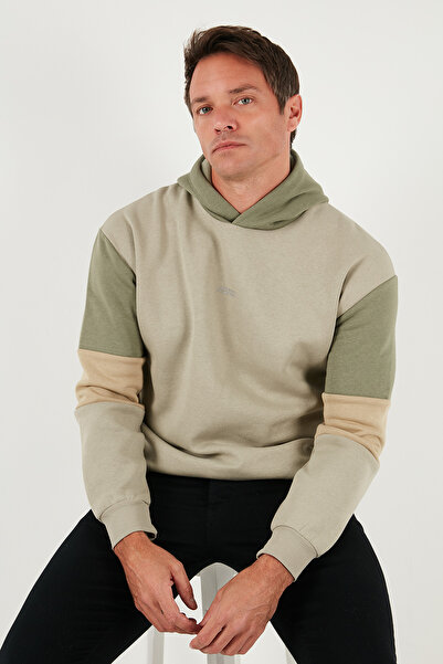 Buratti سترة رياضية رجالية من القطن بقصة مريحة وغطاء للرأس، ناعمة ودافئة، مود...