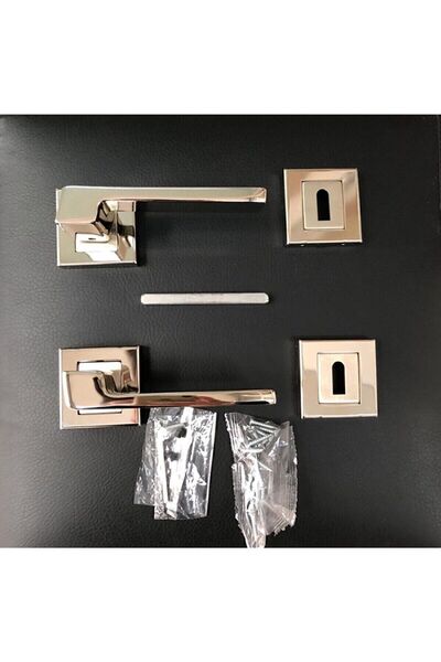 Sofuoğlu Mâner de ușă cu rozetă pătrată din nichel și satinat - Anka