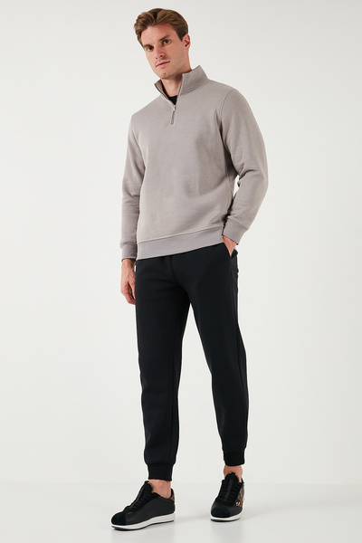 Buratti Ανδρικό φούτερ από βαμβακερό ύφασμα Regular Fit με μισό φερμουάρ και όρθιο γιακά SWEAT 59052592