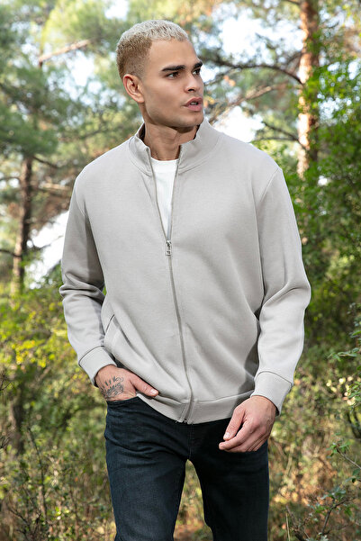 Buratti Βαμβακερή χαλαρή εφαρμογή ψηλός λαιμός Ζακέτα με φερμουάρ Ανδρική ΖΑΚΕΤΑ 5901075