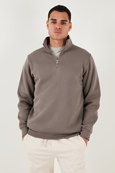 Buratti Памучна блуза с полу-цип и права яка за мъже SWEAT 59052592