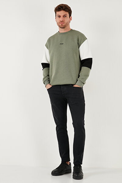 Buratti Cotton Relaxed Fit Crew Neck Color Block Sweat Men's Sweat 5905298t