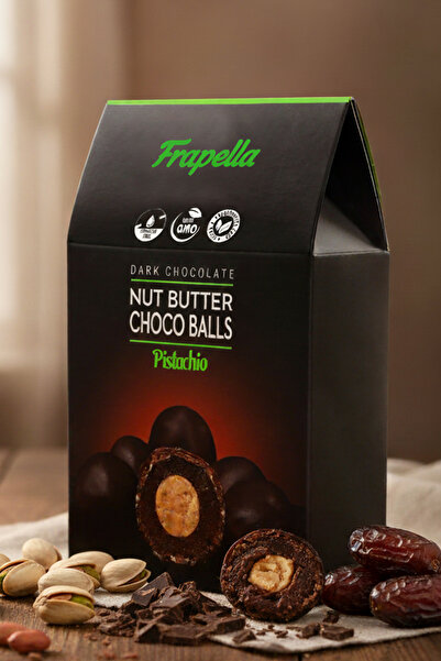 Frapella Bitter Çikolata Kaplı Antep Fıstık Ezmesi Dolgulu Hurma Topu 120 Gr.