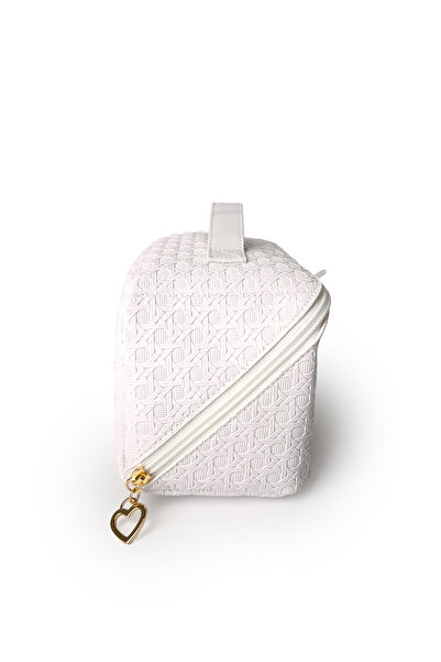 Ecrou Cross-Opening Makeup Bag White