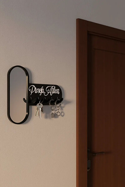 GEEG Dekoratif Aynalı Pleksi Anahtarlık Askısı Isme Özel Pleksi Yazılı Organizer Anahtar Düzenleyici Mdf