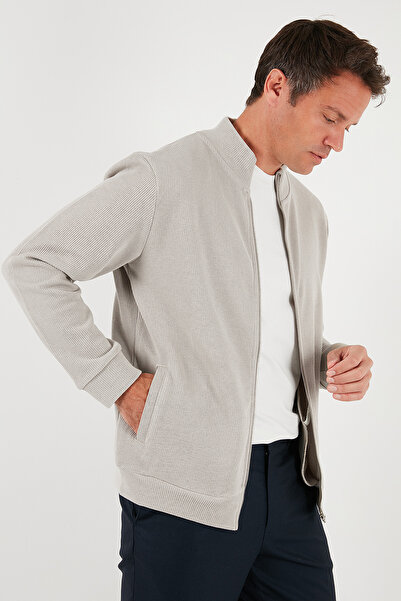 Buratti Βαμβακερή χαλαρή εφαρμογή ψηλός λαιμός Ζακέτα με φερμουάρ Ανδρική ΖΑΚΕΤΑ 5901075