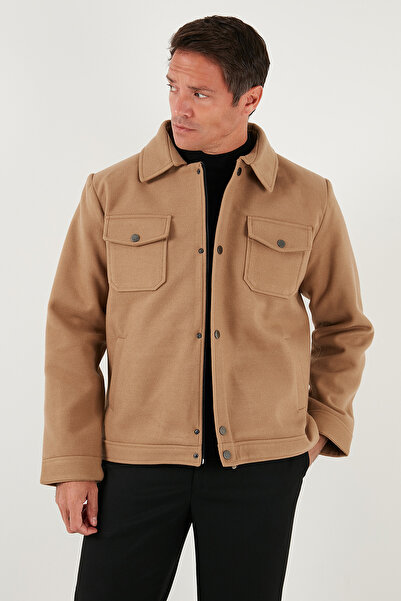 Buratti Slim Fit Jacket Collar Lined Cashmere Coat Men's Coat 58400347