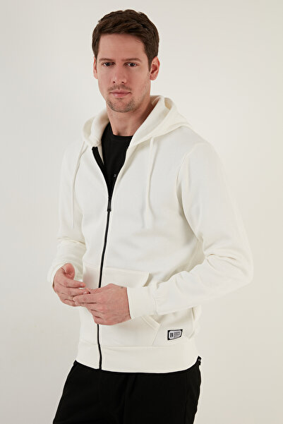 Buratti سترة شتوية رجالية بقلنسوة وسحاب وفرو داخلي ناعم ودافئ موديل SWEAT 590...