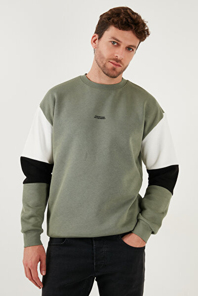 Buratti Cotton Relaxed Fit Crew Neck Color Block Sweat Men's Sweat 5905298t